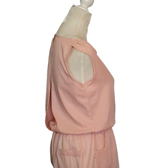 Allegra K Women's Shorts Romper Sleeveless Festival Elastic Waist Peach Medium - Picture 6 of 11